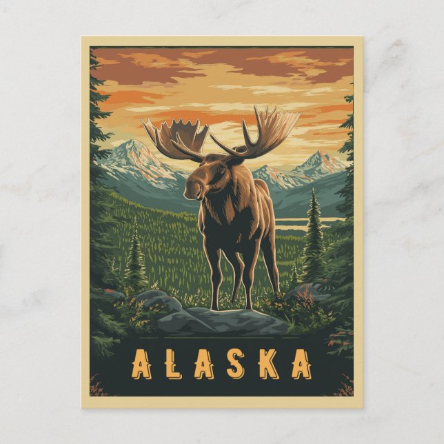 Postal Alaska Moose - Vintage Wilderness (Anverso)