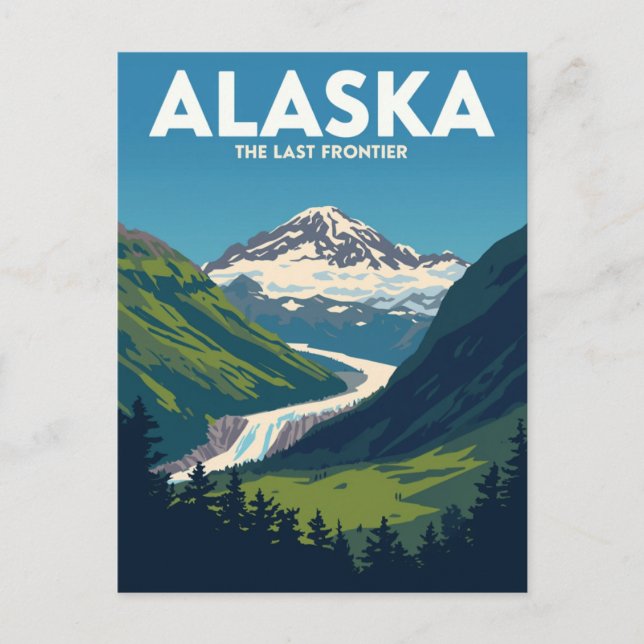 Postal Alaska Mountain Landscape (Anverso)