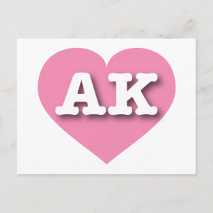 Postal Alaska Sólido Corazón Rosa - Amo AK