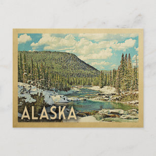 Postal Alaska Viaje Vintage Naturaleza invernal Snowy