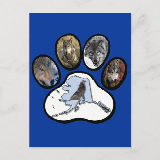 Postal Alaska Wolf Paw