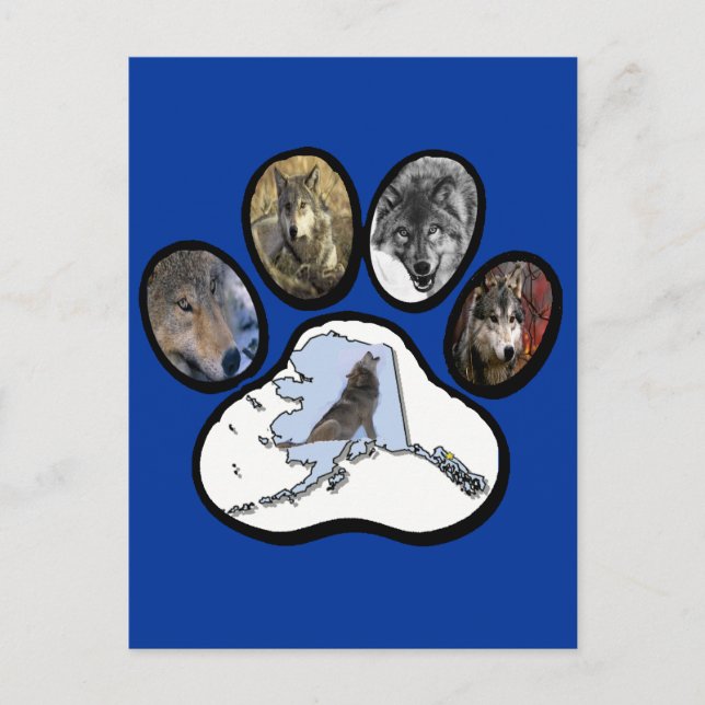 Postal Alaska Wolf Paw (Anverso)