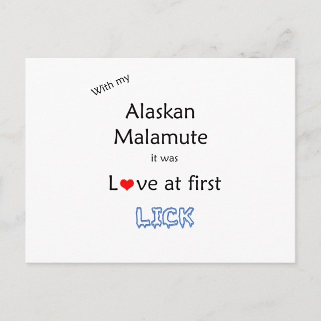 Postal Alaskan Malamute Lick Design (Anverso)