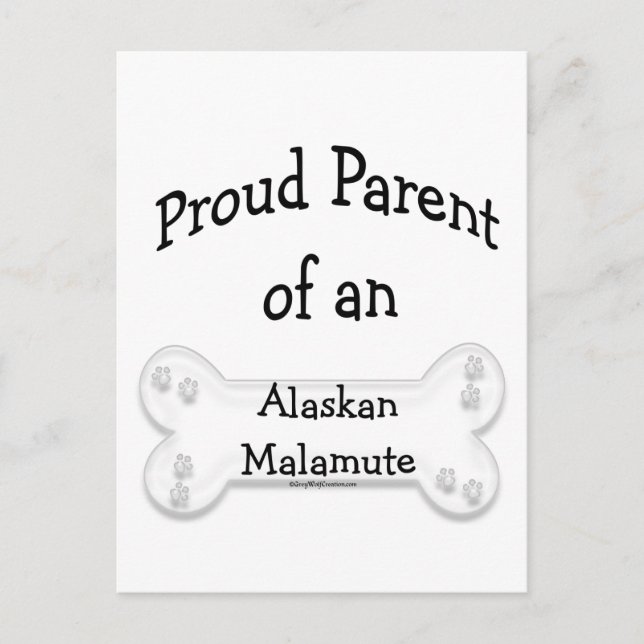 Postal Alaskan Malamute Orgulloso Padre (Anverso)
