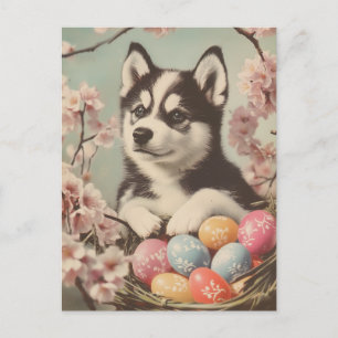 Postal Alaskan malamute Vintage Easter