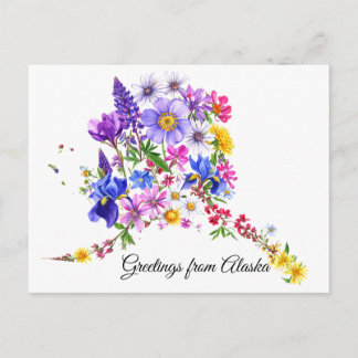 Postal Alaskan Wildflowers Greeting Card