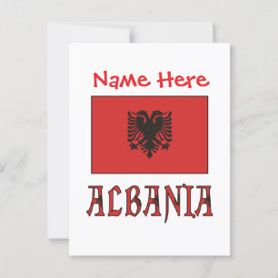 Postal Albania Bandera Albanesa Roja Personalizada 