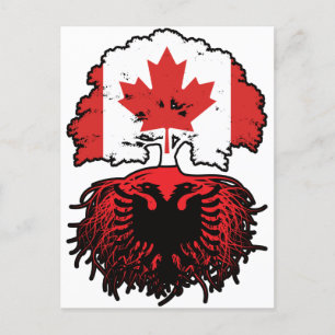 Postal Albania Bandera de raíces de árboles de Canadá de 