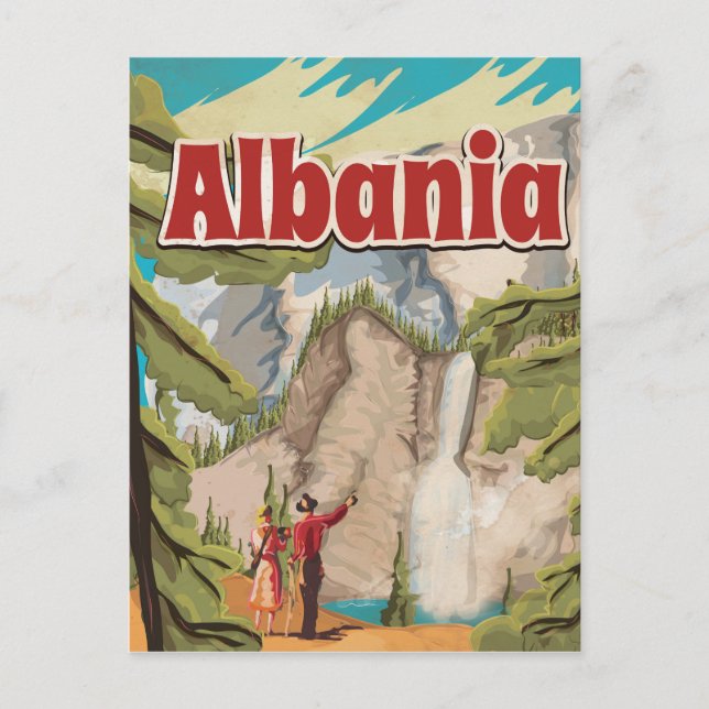 Postal Albania Poster de Viajes de Vintage (Anverso)