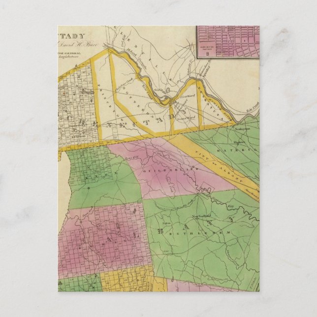 Postal Albany, condados de Schenectady (Anverso)