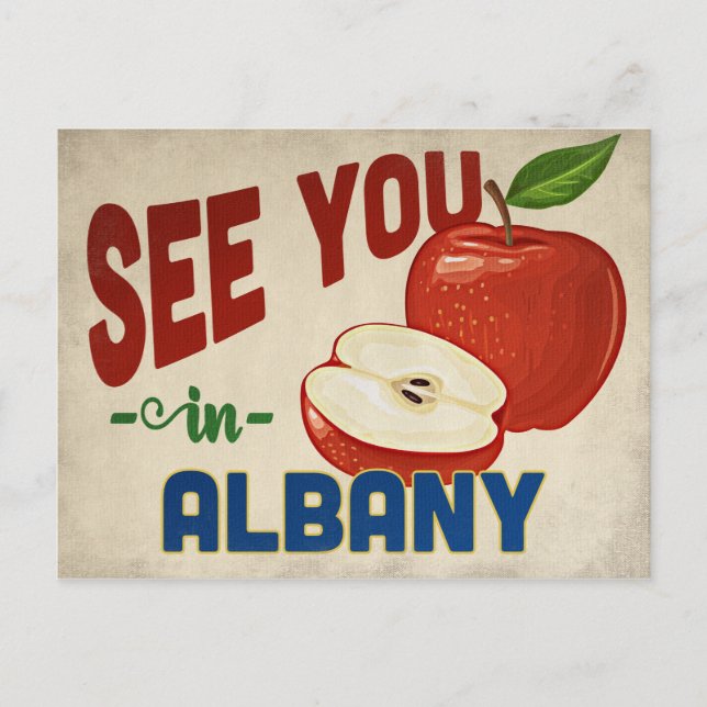 Postal Albany New York Apple - Viajes de época (Anverso)