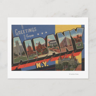 Postal Albany, Nueva York - Escenas de letras grandes