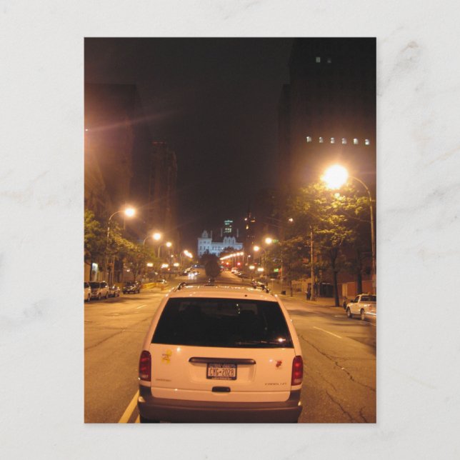 Postal albany por la noche: colina de la calle estatal (Anverso)