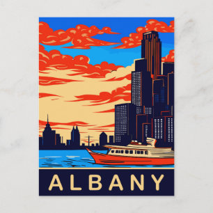 Postal Albany, río Hudson, NY, Viajes