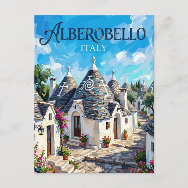 Postal Alberobello Italia (Anverso)