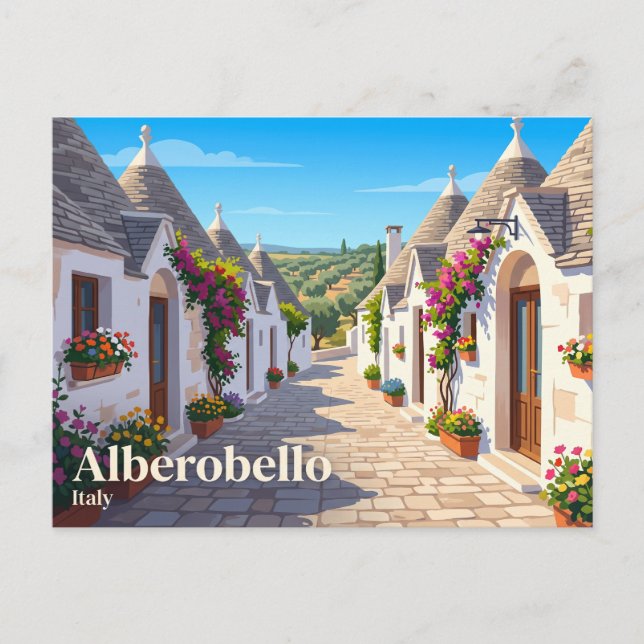 Postal Alberobello Italia (Anverso)