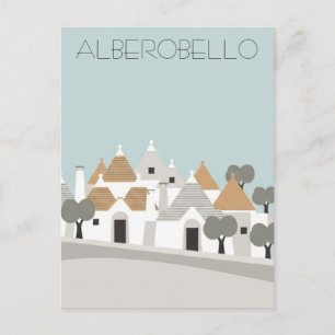 Postal Alberobello Italia casas Trulli Viajes