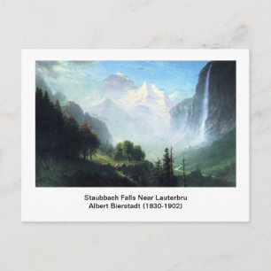 Postal Albert Bierstadt, cascada Staubbach cerca de Laute