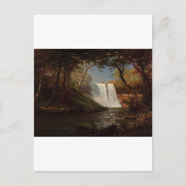 Postal Albert Bierstadt Pintando la cascada del bosque De (Anverso)