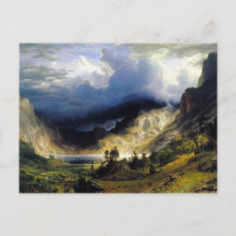 Postal Albert Bierstadt Una tormenta en las montañas roco
