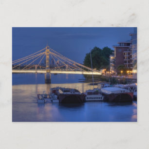 Postal Albert Bridge por la noche