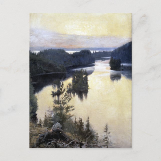 Postal Albert Edelfelt Kaukola Ridge at Sunset (Anverso)