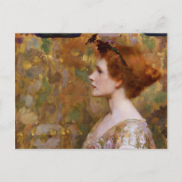 Postal Albert Herter Woman con pelo rojo
