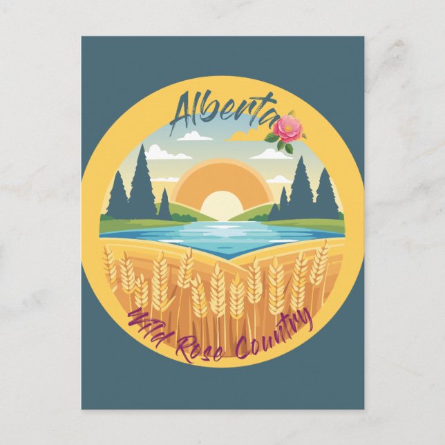 Postal Alberta: País Rosa salvaje (Anverso)