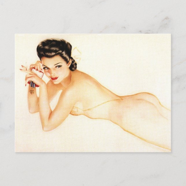 Postal Alberto Vargas Pin up vintage (Anverso)
