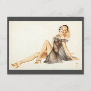 Postal Alberto Vargas Pin up vintage