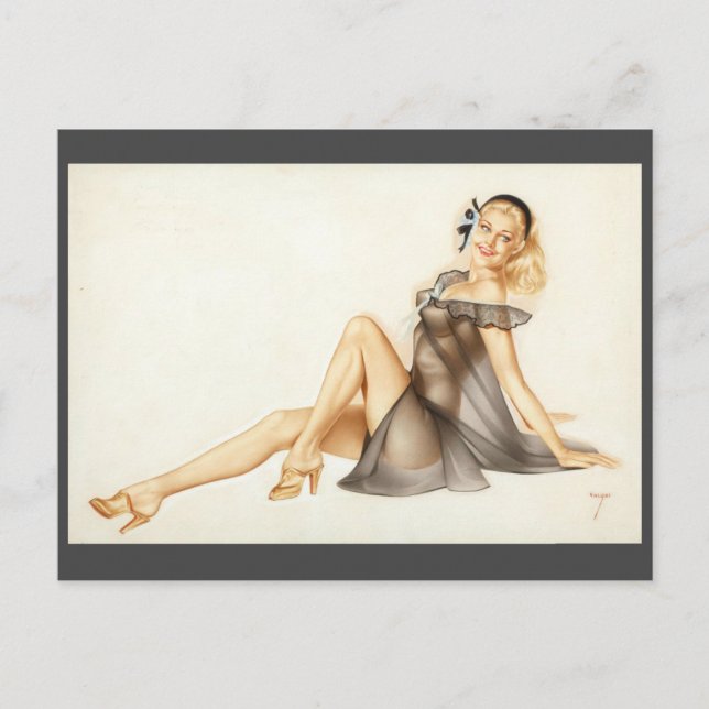 Postal Alberto Vargas Pin up vintage (Anverso)