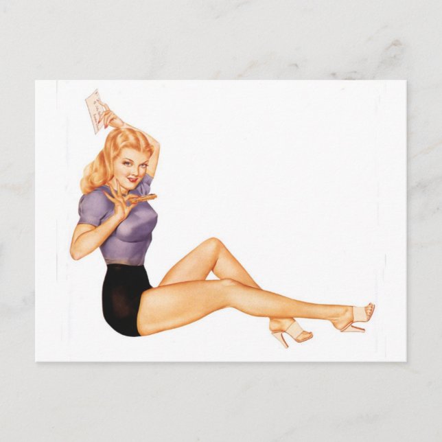Postal Alberto Vargas Vintage Pin arriba (Anverso)
