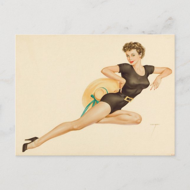 Postal Alberto Vargas Vintage Pin arriba (Anverso)