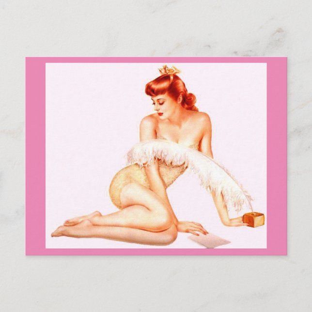 Postal Alberto Vargas Vintage Pin arriba (Anverso)