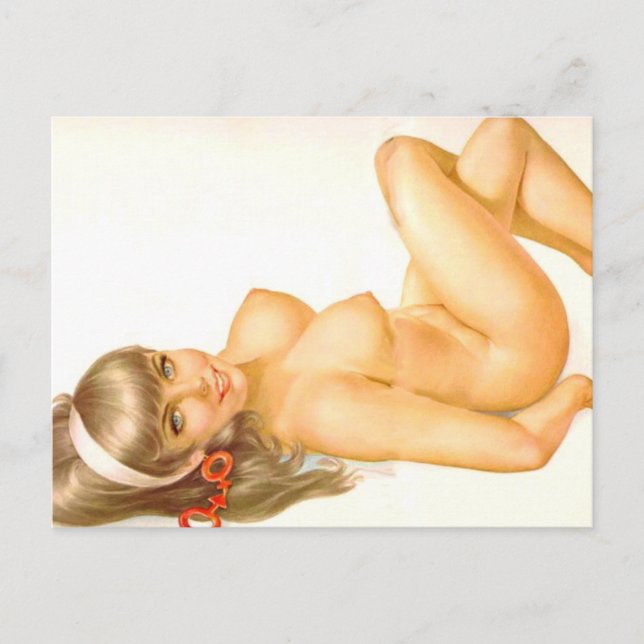 Postal Alberto Vargas Vintage Pin arriba (Anverso)