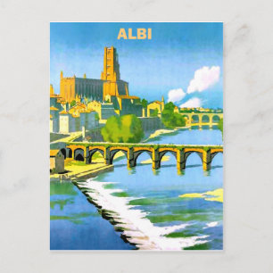 Postal Albi, Francia. Puente sobre el río Tarn. Vintage