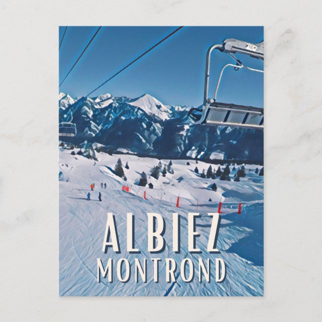 Postal Albiez Montrond Station de ski (Anverso)