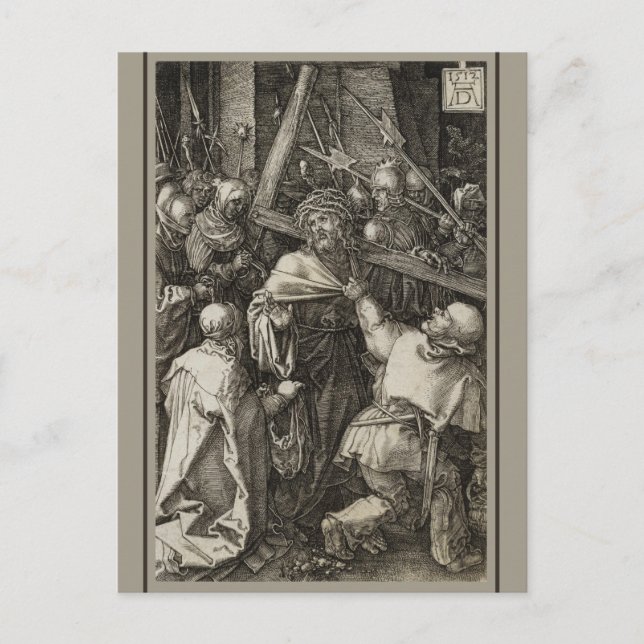 Postal Albrecht Dürer 1512 Cristo portando la cruz (Anverso)