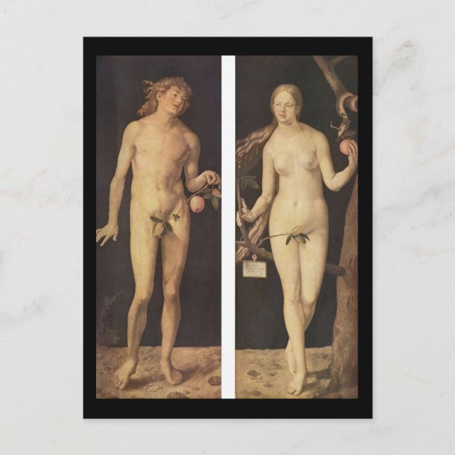 Postal Albrecht Durer Adam Y Eve (Anverso)