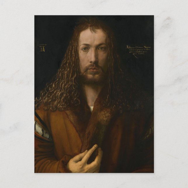 Postal Albrecht Dürer - autorretrato, 1500 (Anverso)