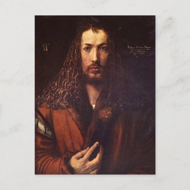 Postal Albrecht Durer - autorretrato 2 (Anverso)