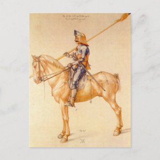 Postal Albrecht Durer - Jinete en la armadura