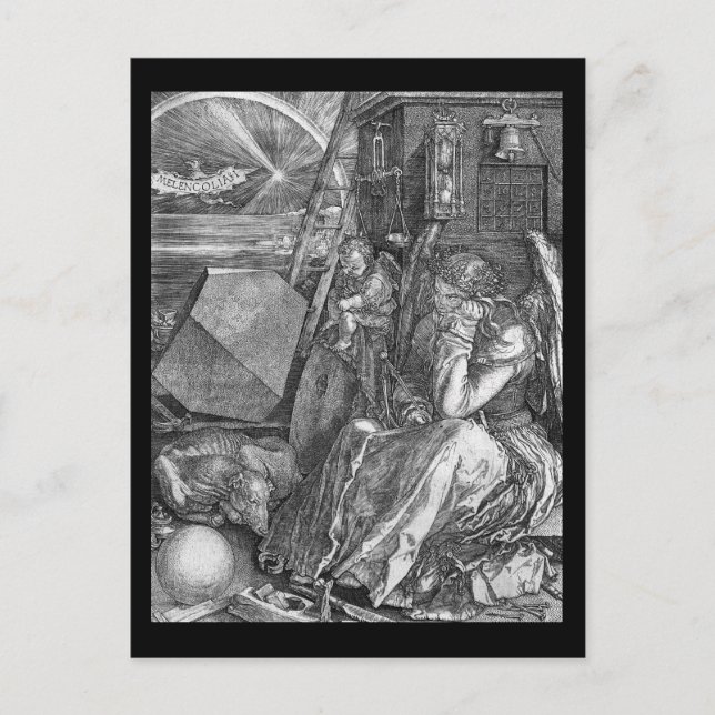 Postal Albrecht Durer Melancolía I (Anverso)