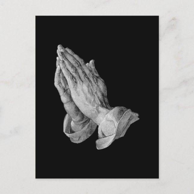 Postal Albrecht Durer - Rezando las manos (Anverso)