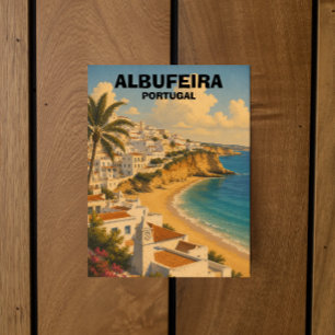 Postal Albufeira Vintage Portugal Algarve Viajes