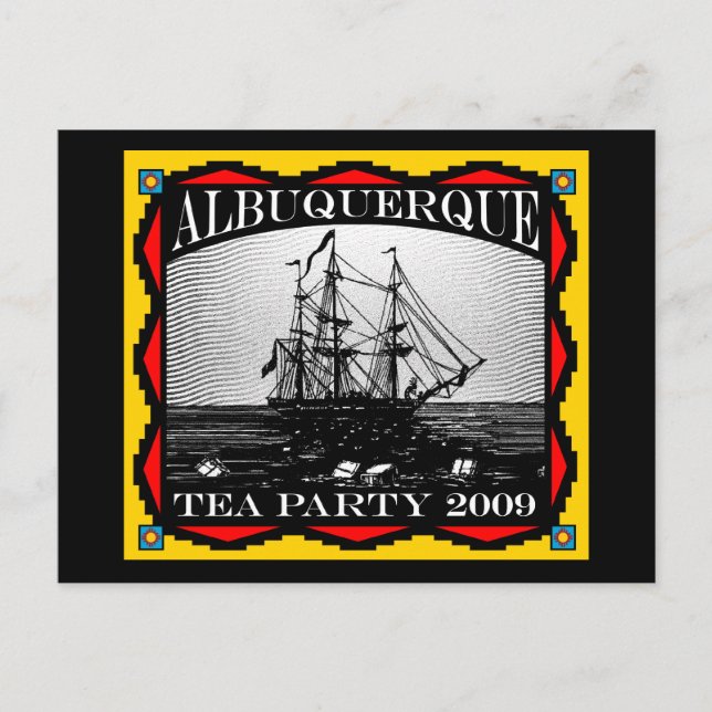 Postal Albuquerque, Fiesta del té del NM - (Anverso)