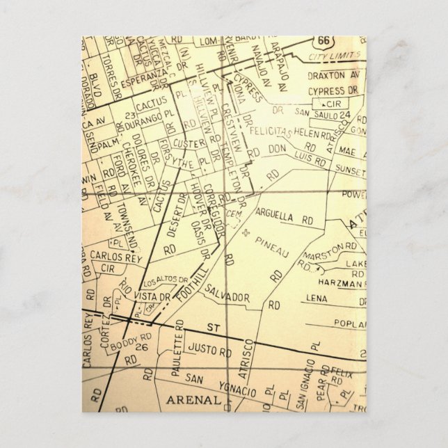 Postal Albuquerque, Mapa de la Vintage de NM (Anverso)