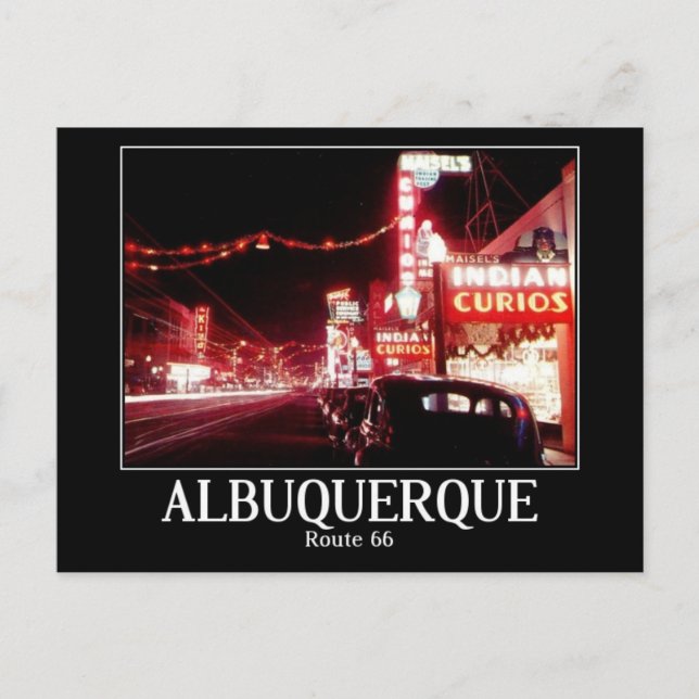 Postal Albuquerque, NM, Rte 66, Vintage (Anverso)