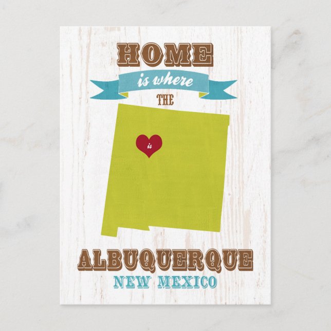 Postal Albuquerque, Nuevo Mapa de México - El hogar es dó (Anverso)