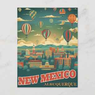 Postal Albuquerque, Nuevo México con un Globo Aerostático